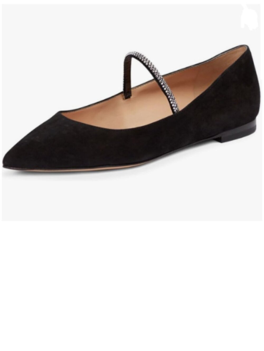 Zszszsu Black Ballet Flats Comfortable Pointed Toe Mary Jane Flat Pump
